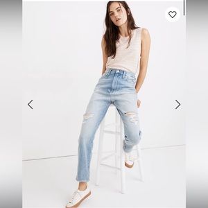 Madewell The Momjean in Gilford Wash: Ripped Edition
